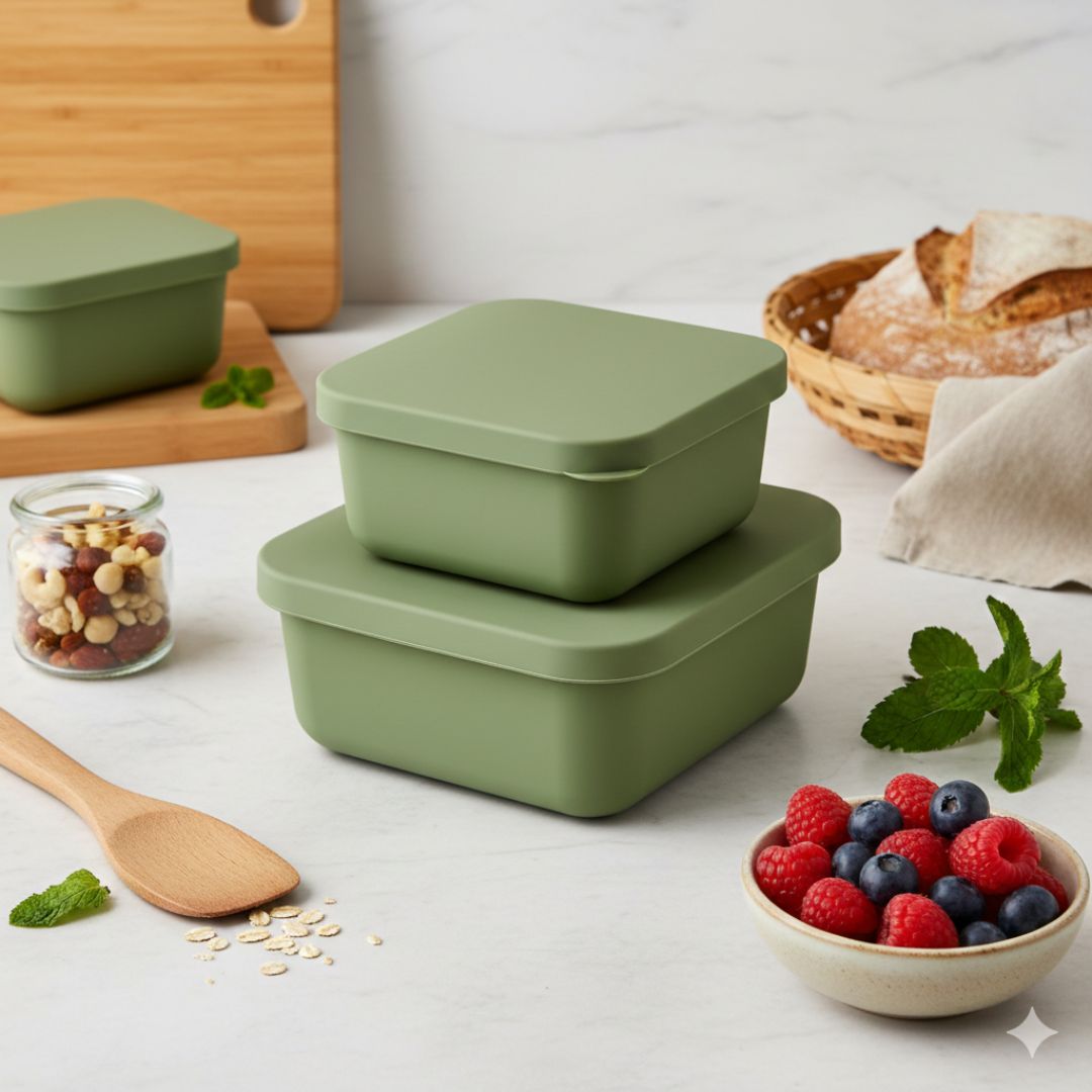 Rectangular Silicone Container Set - Medium &amp; Large